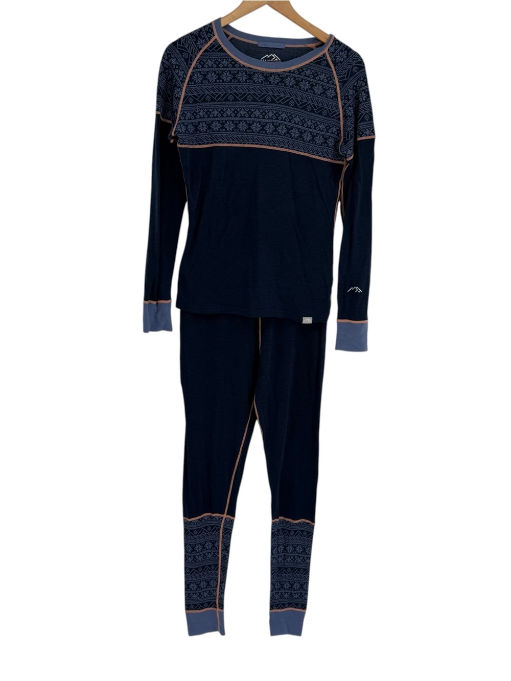 Merino.tech Superfine Merino Wool Base Layer Women Thermal Set Size M Blue 250
